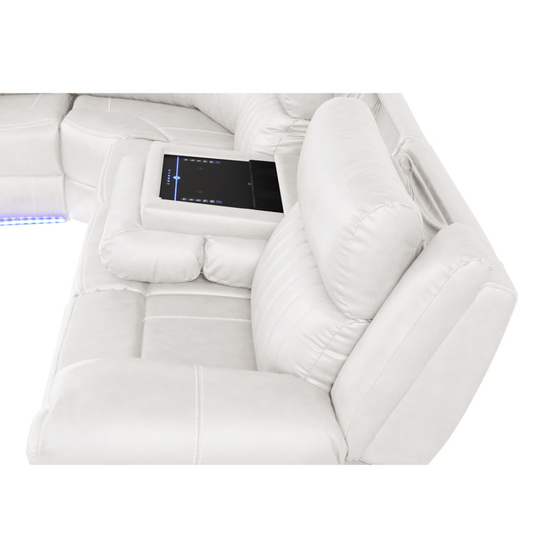 Canapé modulaire contemporain avec contrôle à pavé tactile et audio en glace élégant et noir