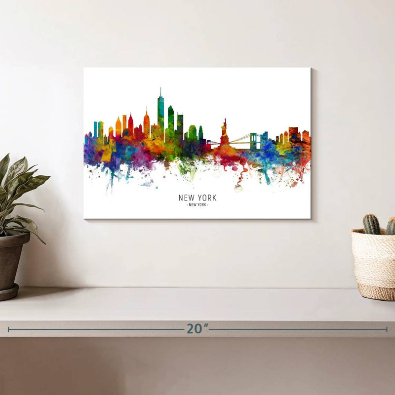 «Sirci Vibrant New York Skyline I», H 8 po x l 12 po