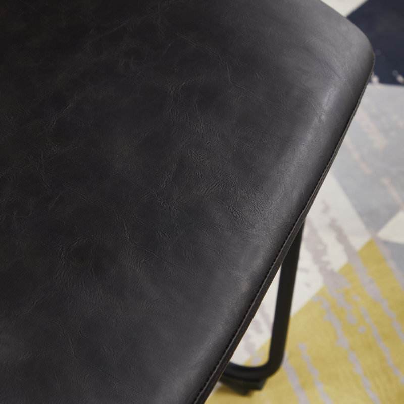 Montpelier 19'' H Faux Leather Upholstered Side Chair, Black