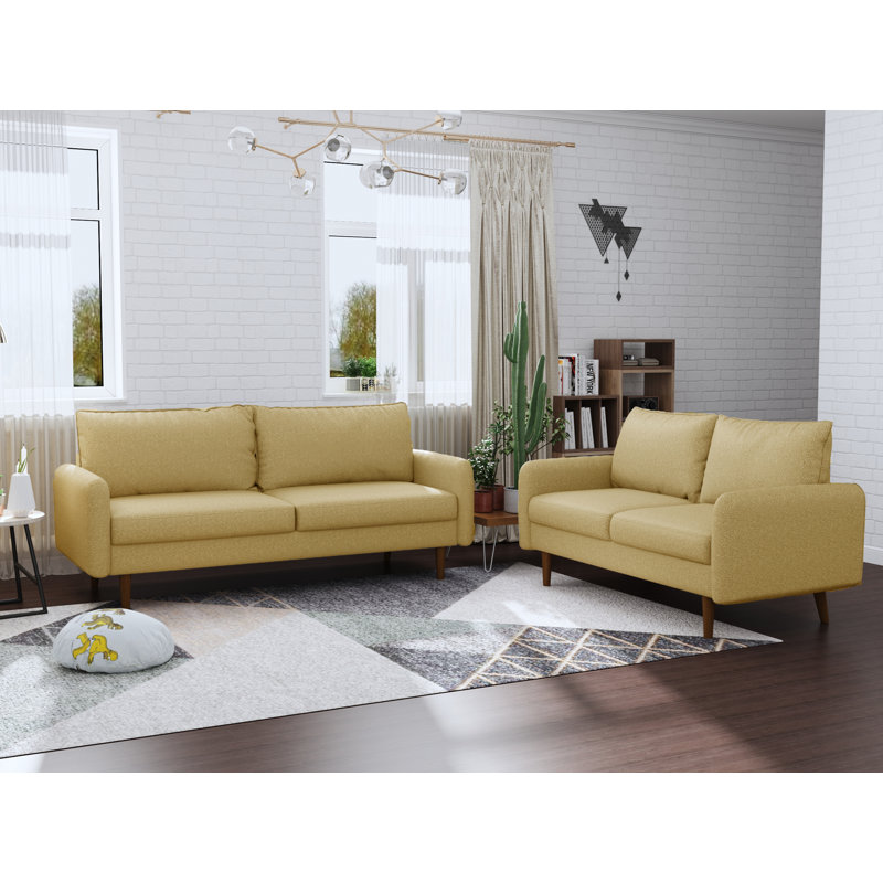 Bledian Upholstered 70'' Sofa, Goldenrod Polyester