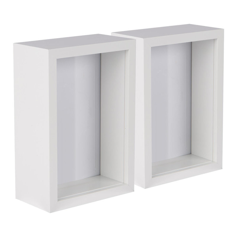 Nicola Spring - 3D Deep Box Photo Frames, 16.5cm H x 11.5cm W x 6cm D, White