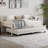 White Twin Metal Daybed with Trundle, Floral Headboard, Guest Room Sofa Bed-471712599-471712596