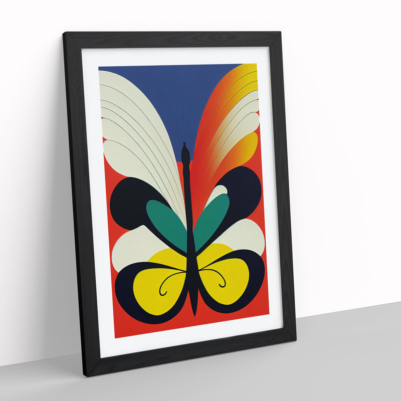 Butterfly In No.4 - Print, White, Black Framed, 66cm H x 48cm W x 2cm D