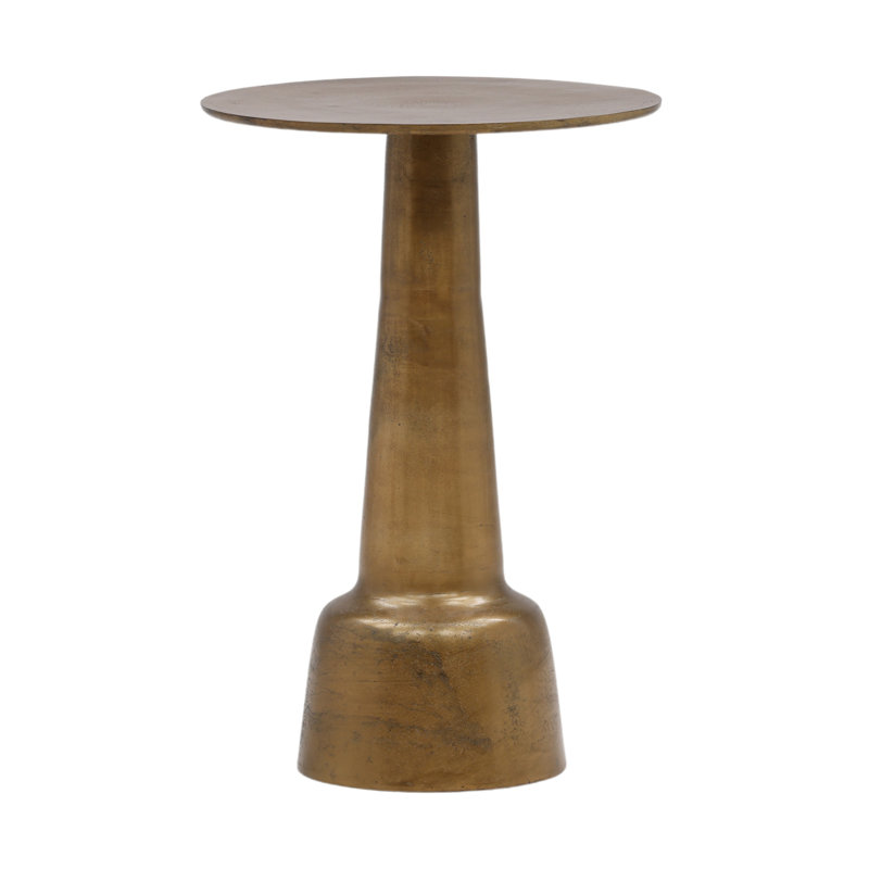 Golbez Aluminum Side Table, Antique Brass, 27.5" H x 18.75" W x 18.75" D