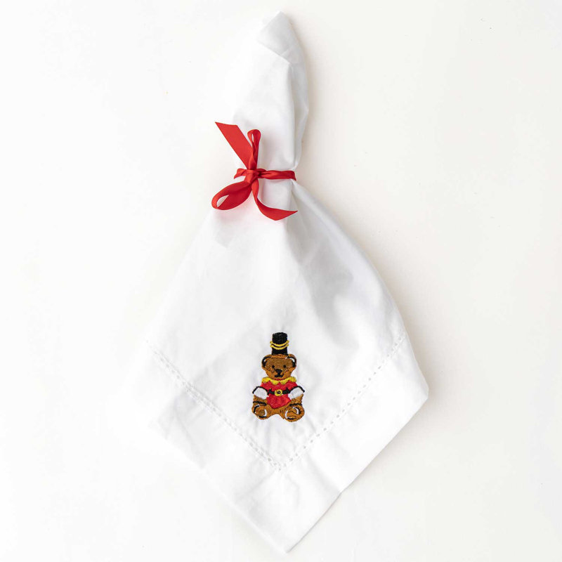 Serviette de table brodée Teddy Bear