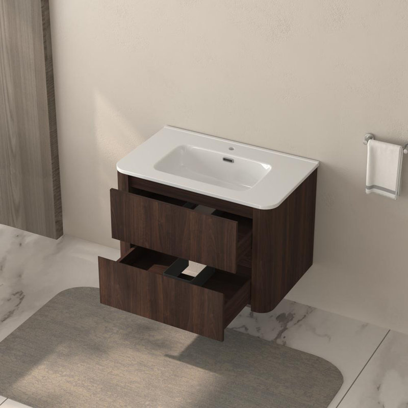 Bathroom Vanity with Sink (Dark Walnut)