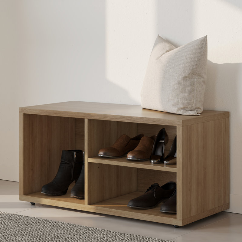 Banc de rangement pour chaussures Porto, Brun