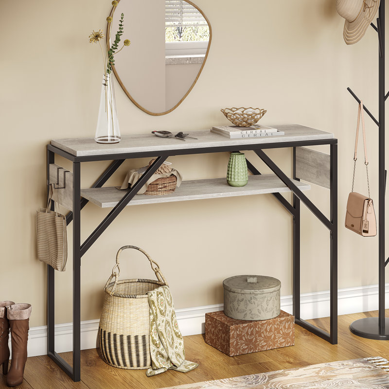 Console étroite Walbrook Skinny, Gris clair rétro