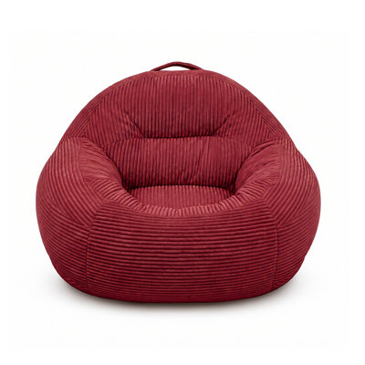 33" Corduroy Bean Bag Chair with PP & Foam Fill, Soft Floor Lounger with Carry Handle – Comfy Lazy Sofa for Living Room, Bedroom, Dorm