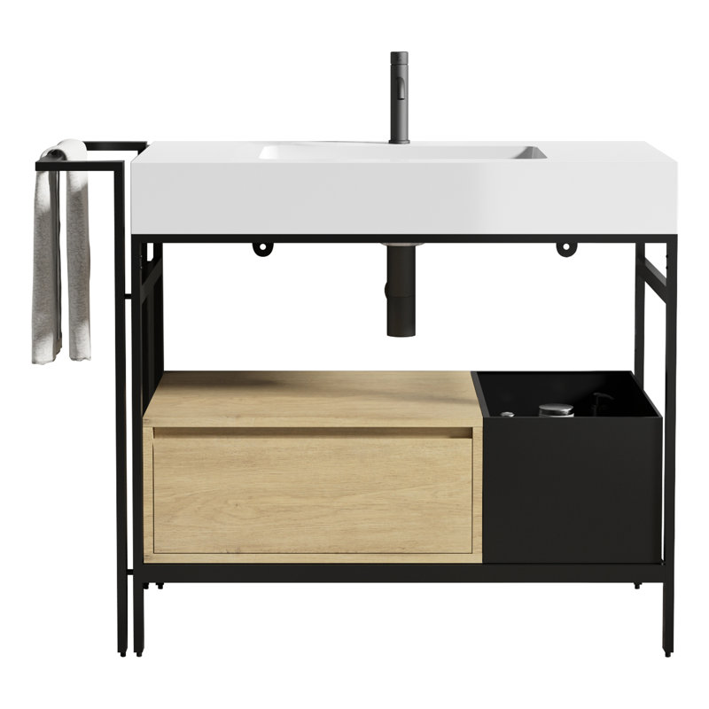 Wall Mounted Single Double With Top, Oak White, Oak White