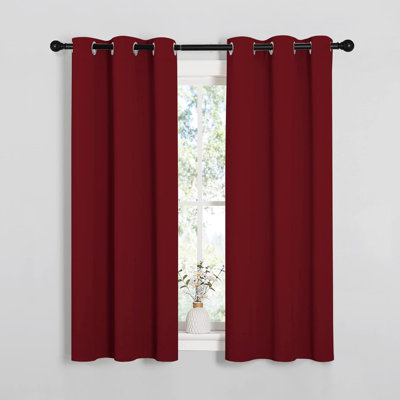 Window Curtain Panels, Christmas Window Decoration Thermal Insulated Solid Grommet Blackout Draperies/Drapes For Bedroom (1 Pair, 34 By 54-Inch, Olive Green)