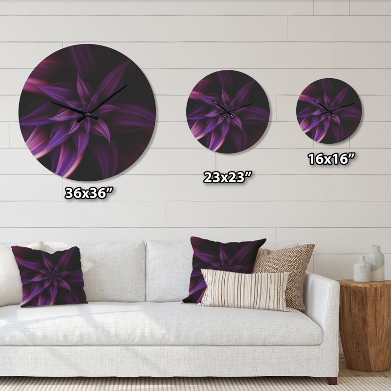 Horloge murale Fractal Flower - moderne, Petit