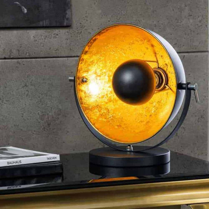 Abdus-Salam 28cm Torchiere Lamp, Black base/Gold shade
