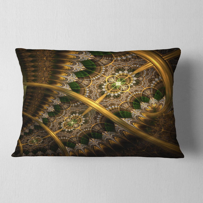  Coussin lombaire abstrait à motif floral fractal