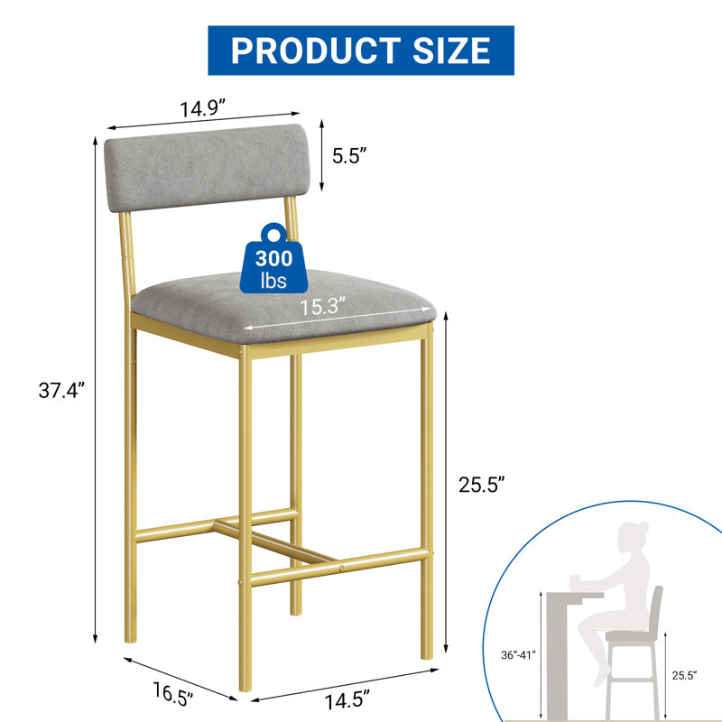 Counter Stool with Metal Frame