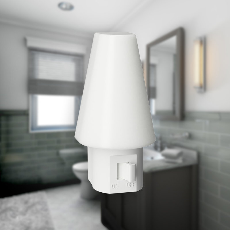 White Frosted LED Plug-in Manual Switch Night Light