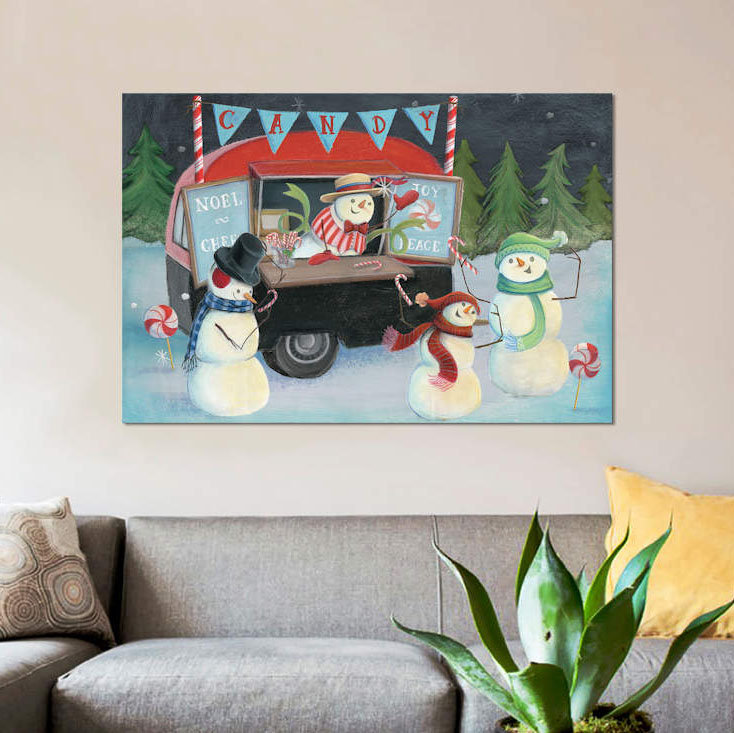 « christmas on wheels, light i », impression sur toile, H 12 po x l 18 po x P 1,5 po, Toile tendue, Pas de tapis