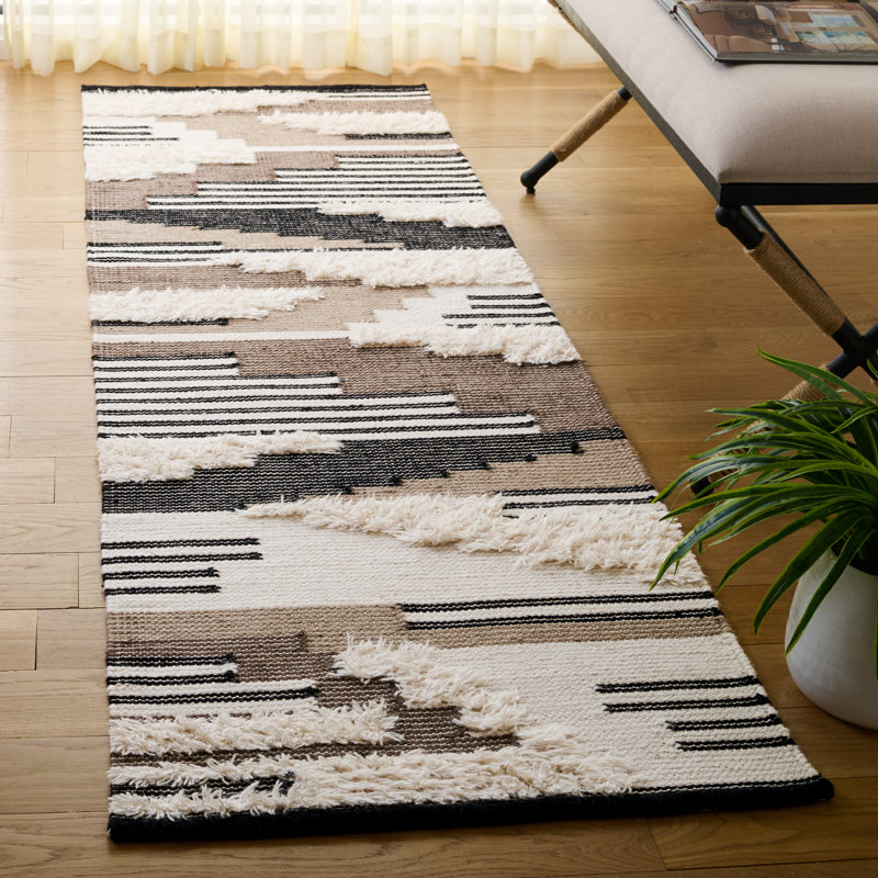 Kenya 280 Hand Woven 80% Wool; 20% Cotton Geometric Rug, Runner 2'3" x 8'