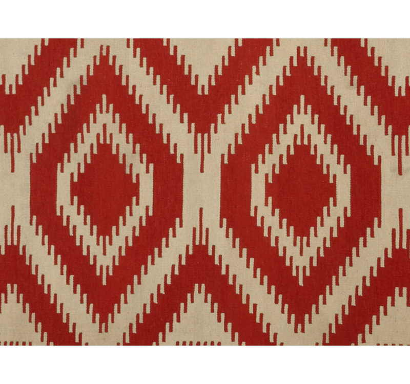 Geometric Area Rug in Red/Beige