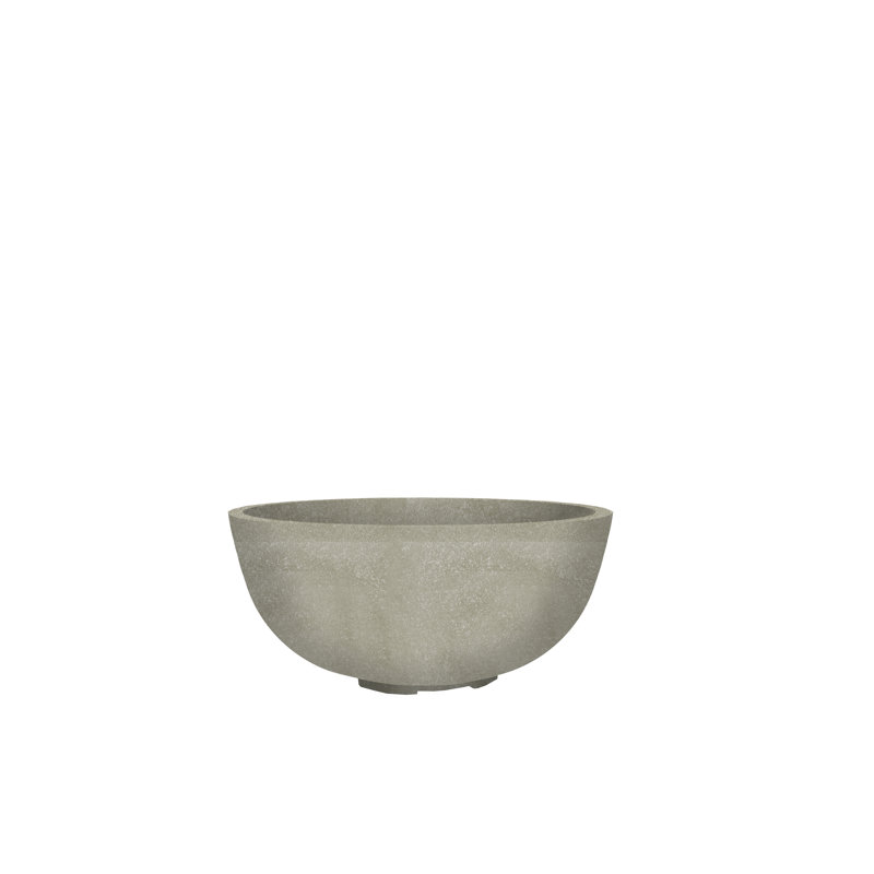 Raposa Concrete Outdoor Fireplace, Liquid Propane, 18" H x 39" W x 39" D, Pewter Gray
