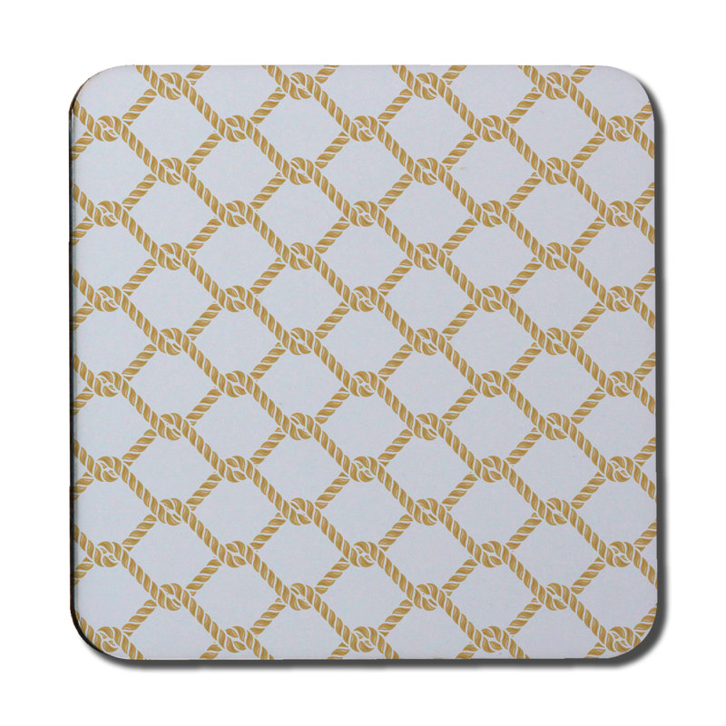 Square 6 Piece Coaster Set, Gold