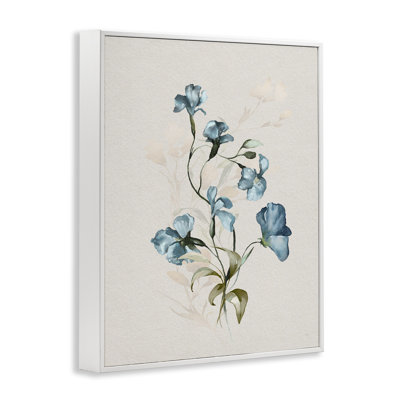 Blue Flower Herbs Framed Giclee, design by Susan Jill
