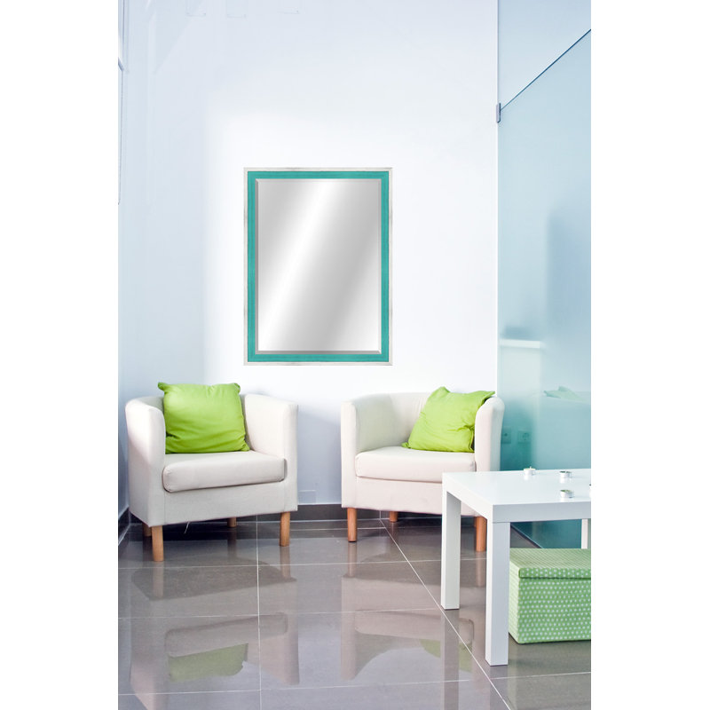 Country Colors II Solid Wood Rectangle Wall Mirror, 47.5" x 28.5", White/White