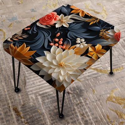 Multicolor Forest Plants Pattern - Floral Rectangle Ottoman