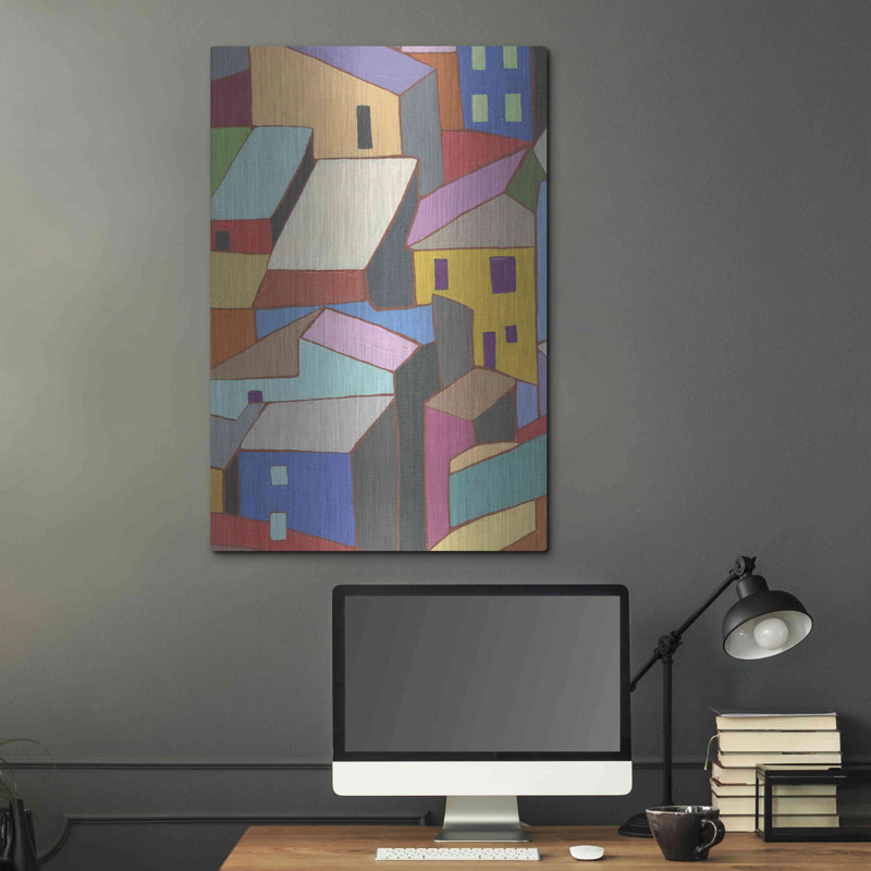 «Rooftops in Color II» par Nikki Galapon, art mural en métal, H 36 po x l 24 po