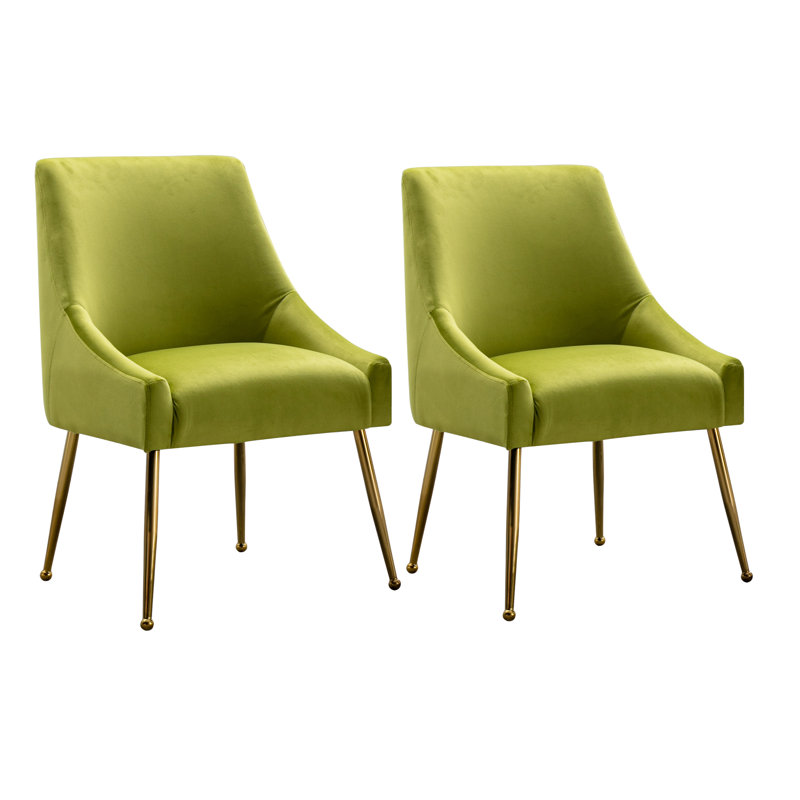 Chaise d'appoint en velours 21,25 po Khivi, Vert clair