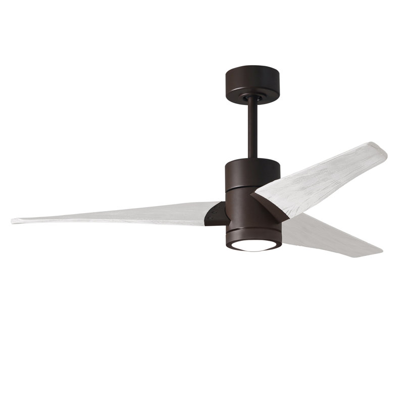 Ceiling Fan with LED Lights, Textured Bronze, Matte White, 60"