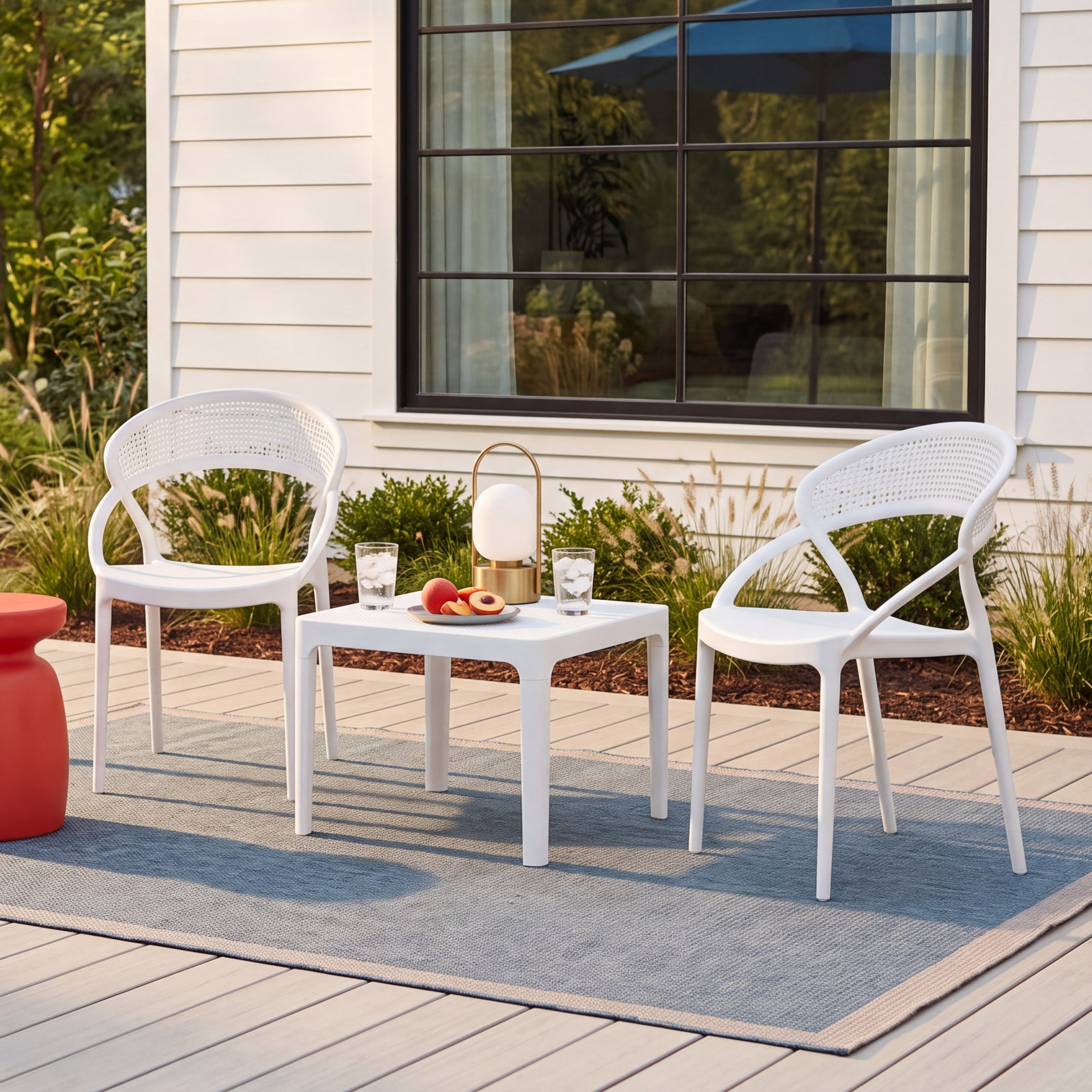 Farrah 2-Person Patio Seating Group, White
