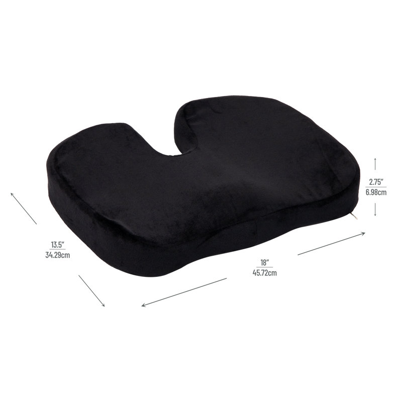 Black Memory Foam Ergonomic Seat Cushion with Polyester Cover
