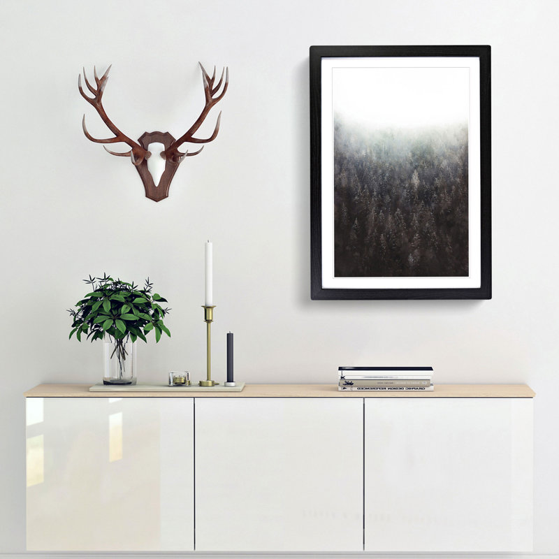 Winter Forest in Germany - Picture Frame Painting Print, 45cm H x 33cm W x 2cm D, Black Framed
