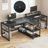 Kolya 94.5" W Two-Person Computer Desk with LED Lights-1551059120