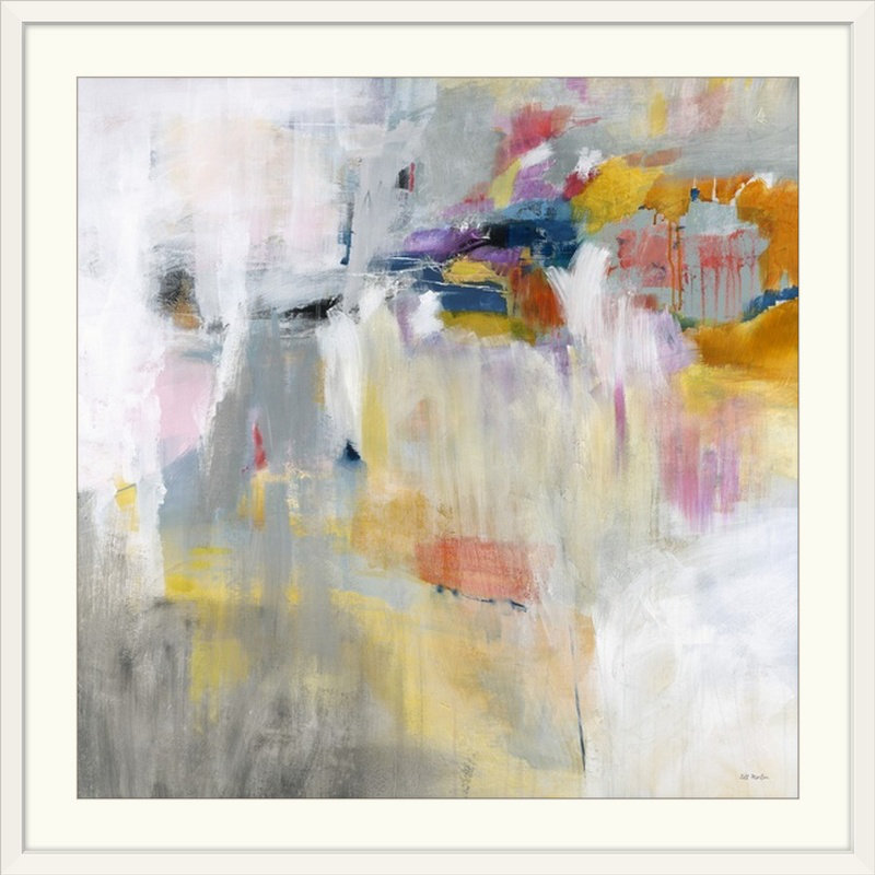 «Finding the Path» par Jill Martin - reproduction imprimée, H 20 po x l 20 po, Impression encadrée, Blanc