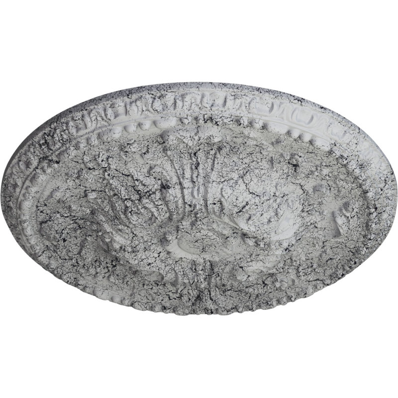 Médaillon de plafond 19 5/8 "x P 3/4" P Amelia (convient aux auvents jusqu'à 2 3/8 "), Blanc craquelé ultra pur