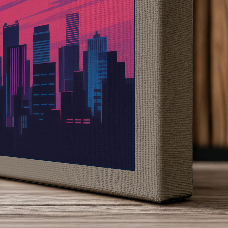 Flight Over City Modern 1 Piece Wrapped Canvas Wall Art, 30x20 - 76.2 x 50.8 cm, Taupe Border