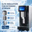 Machine à glaçons autoportante en acier inoxydable de taille standard 11,1 po avec contrôle tactile intelligent, distributeur d'eau et de glace, production de glace de 100 lb / 24 h et rangement de 18 lb.