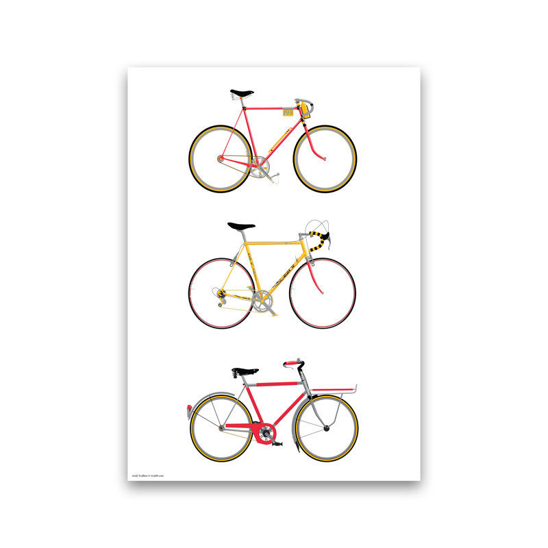 Three Bikes - Print, No Framed, 84cm H x 60cm W x 1cm D