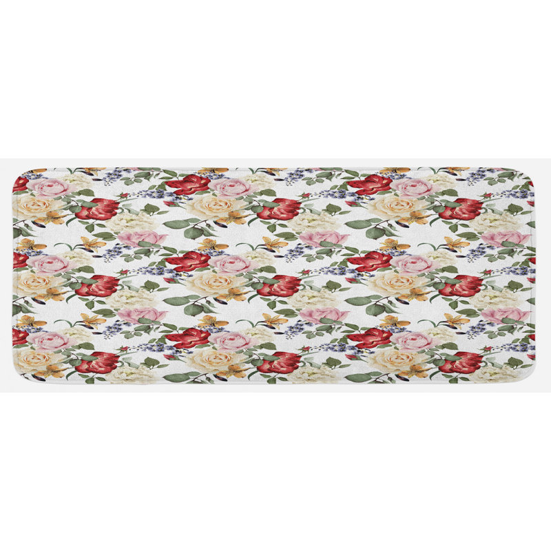Tapis de cuisine shabby flore