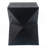 14.25" Black Prismatic Symmetry Concrete Side Table With Smooth Wood Grain Texture And Modern Prismatic Shape – Weather-Resistant Accent For Patio, Garden, Or Balcony
