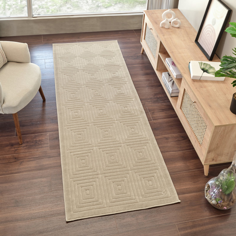 Ranota In- & Outdoor Scandi Modern Boho Beige Area Rug, Runner 80 x 230cm