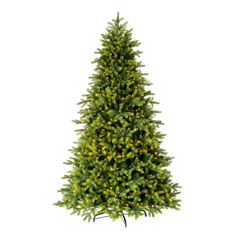 Sapin de Noël vert réaliste, 6.5', Illuminée