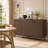 60'' W Sideboard With 2 Fluted Doors And Adjustable Shelves And  3 drawers with Solid Wood Legs,-129460054