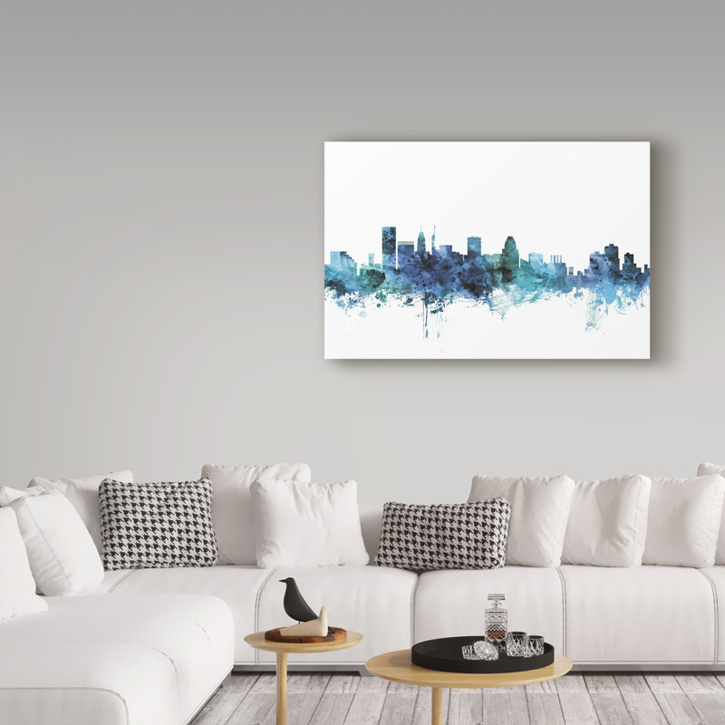 « baltimore maryland blue à ciel », reproduction d’impression sur toile tendue, H 12 po x l 19 po x P 2 po