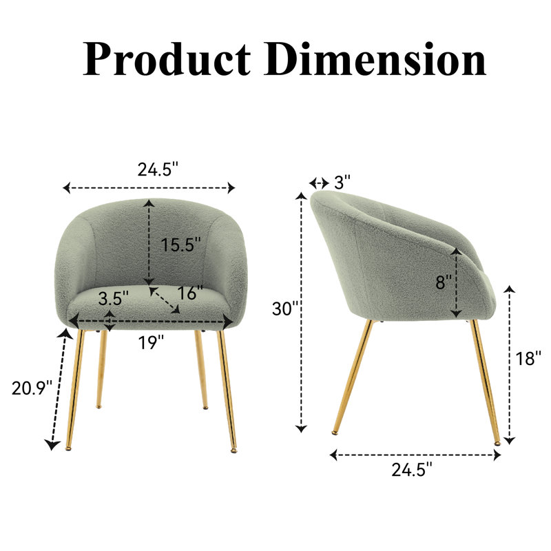 Anatolijus 18'' H Upholstered Armchair, Gold, Green