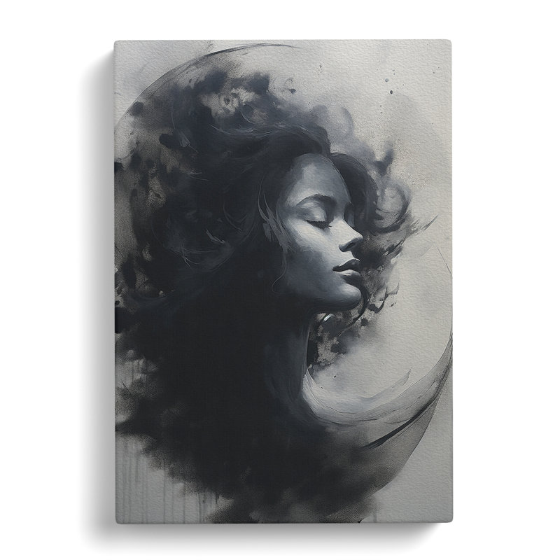 Moon Gestural - Wrapped Canvas Print, 50cm H x 35cm W x 3cm D