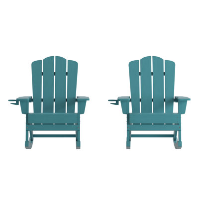 Chaise Adirondack à bascule Collis Commercial toutes saisons avec porte-gobelet pivotant