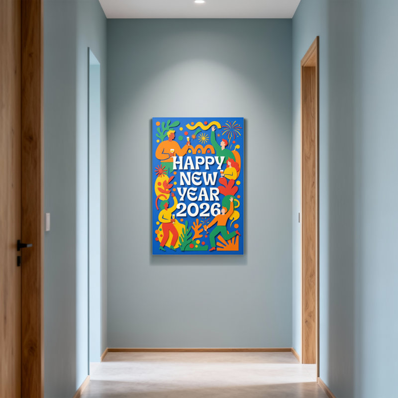 Motif de célébration mode bonne année 2026, H 24 po x l 16 po